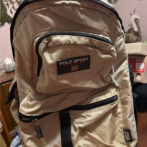Vintage Polo Sport Ralph Lauren Backpack Bookbag Two-tone back pack book bag